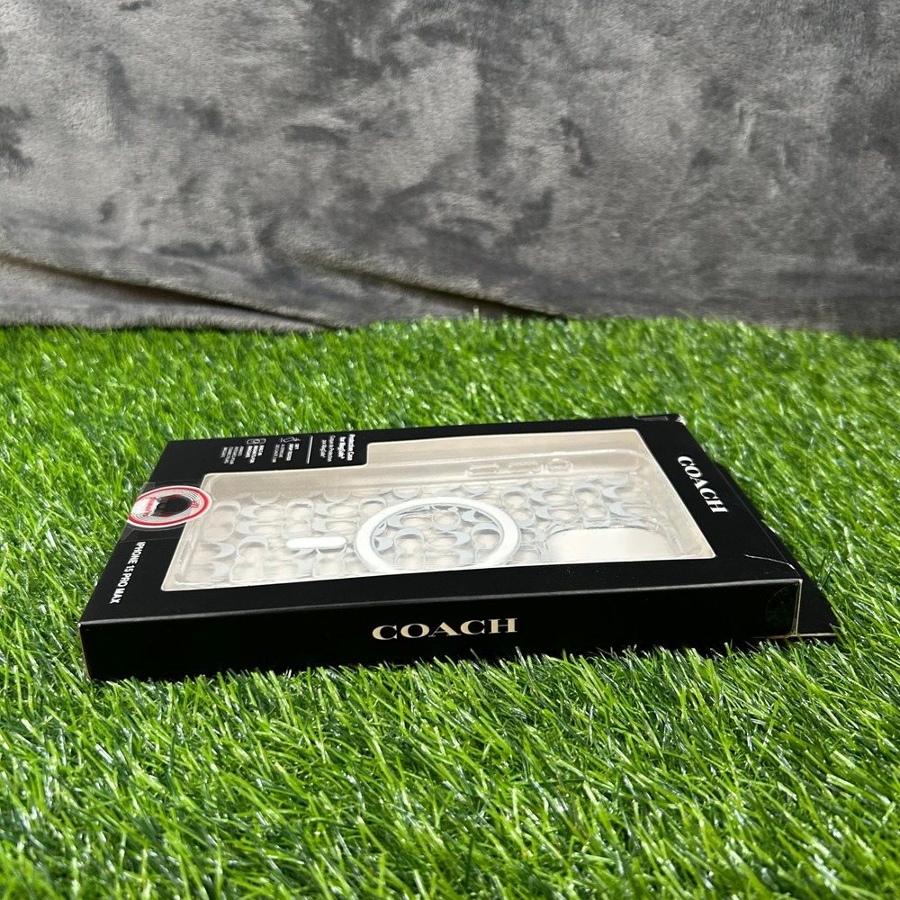 COACH iPhone 15 Pro Max Protective Case MagSafe Signature C Clear Phone Cover - Picture 3 of 7